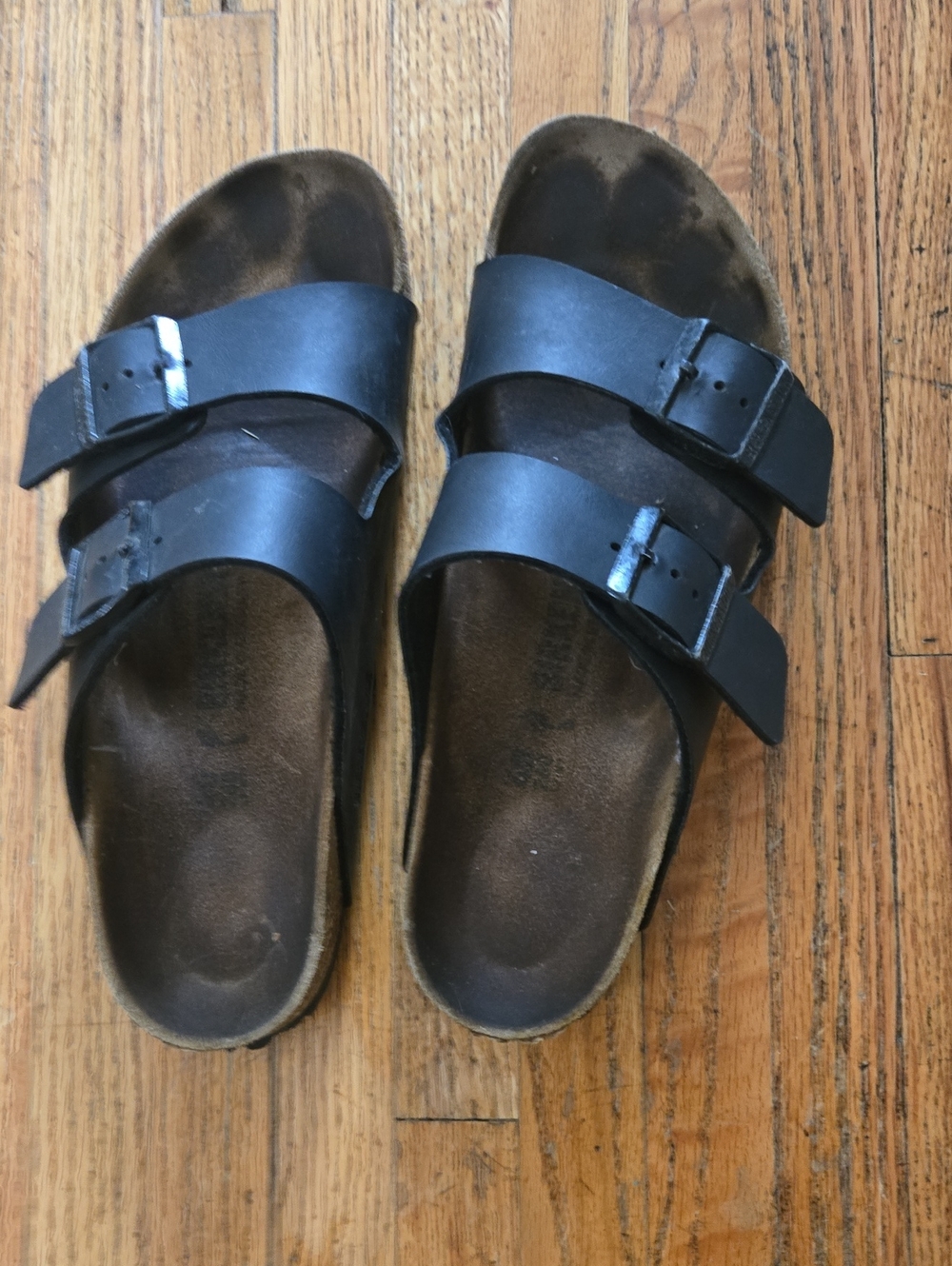 Birkenstock Women's Black Double-Buckle Arizona Slide Sandals